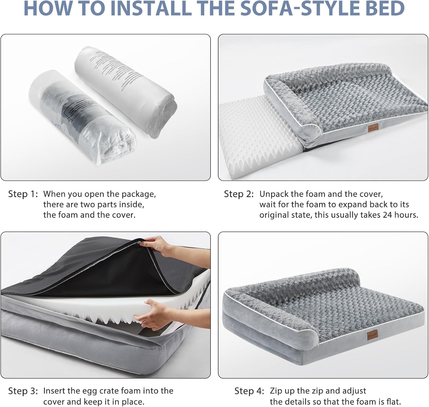 Orthopedic Waterproof Memory - Foam Dog Sofa Bed – Large - mafooouk