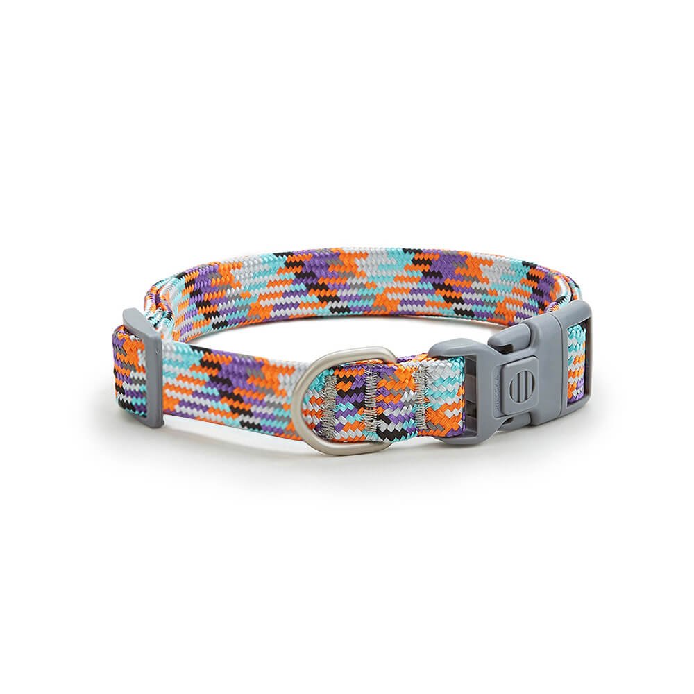 Reflective Weave Adjustable Anti Pull Dog Collar and Leash - mafooouk