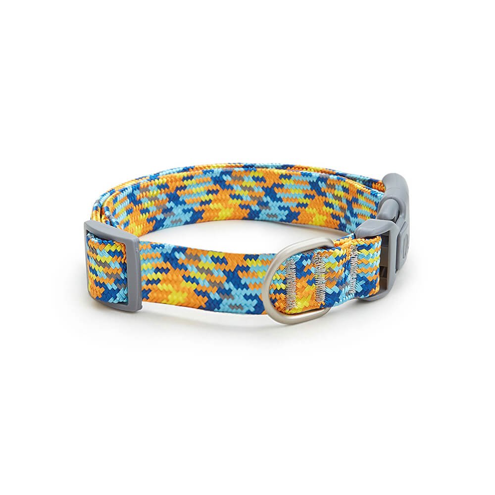 Reflective Weave Adjustable Anti Pull Dog Collar and Leash - mafooouk