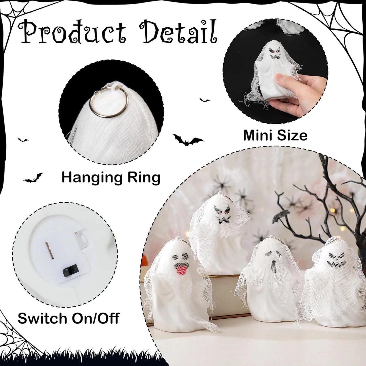 Halloween Skull String Lights – LED Hanging Skeleton Ghost Décor for Indoor & Outdoor Halloween Decorations