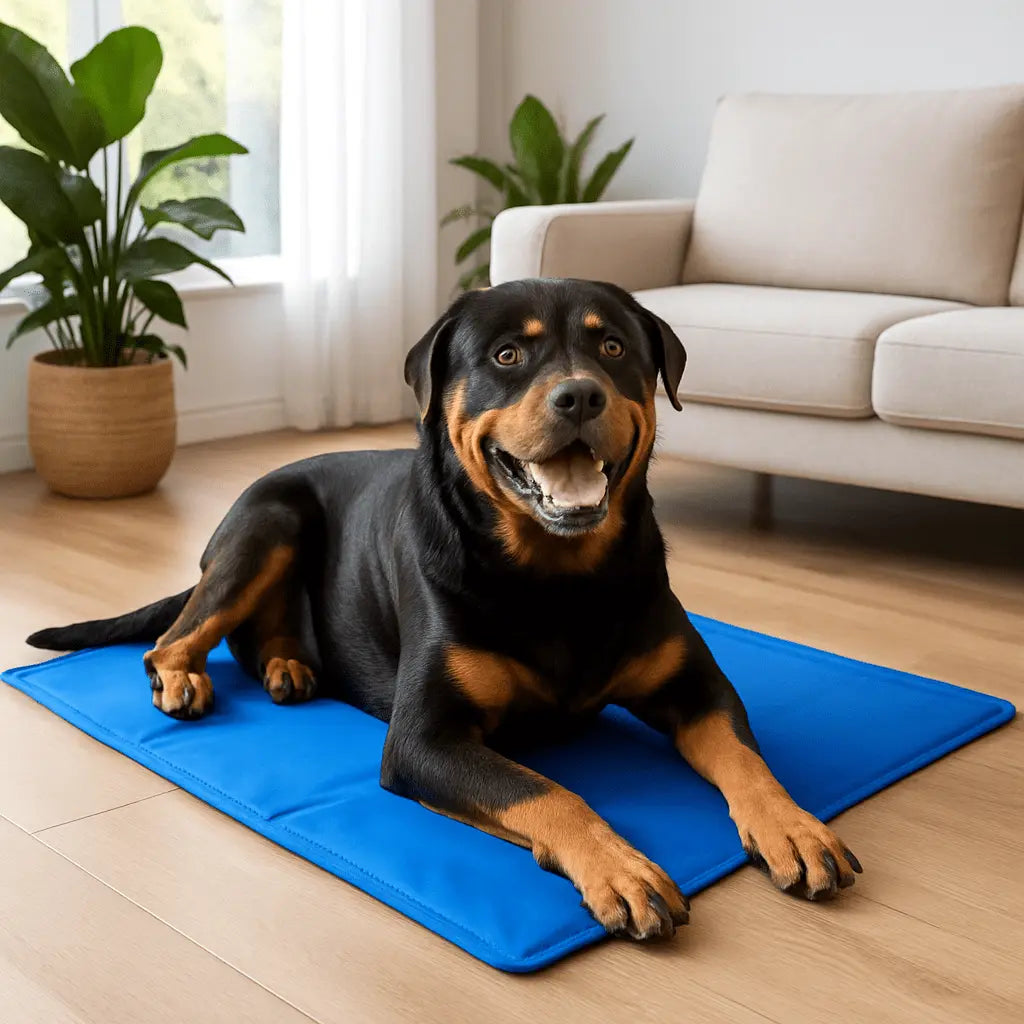 Self - Cooling Gel Pet Mat 60 × 44 cm – Waterproof, Foldable Blue (M) - mafooouk
