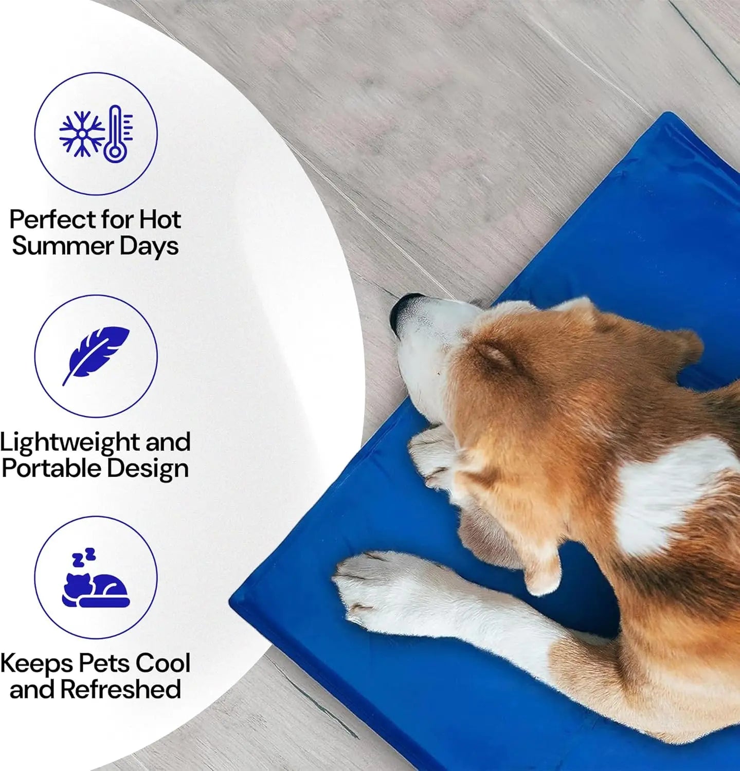 Self - Cooling Gel Pet Mat 64 × 44 cm – Waterproof PVC, Foldable (M) - mafooouk