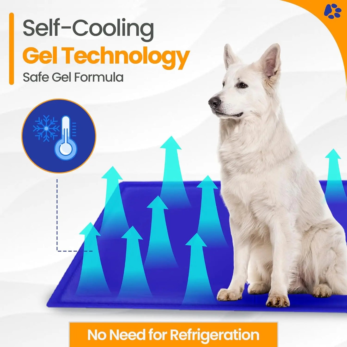 Self - Cooling Gel Pet Mat 64 × 44 cm – Waterproof PVC, Foldable (M) - mafooouk