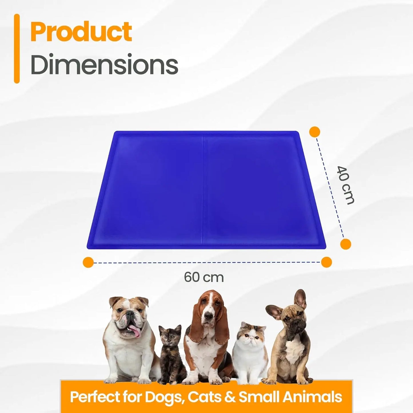 Self - Cooling Gel Pet Mat 64 × 44 cm – Waterproof PVC, Foldable (M) - mafooouk