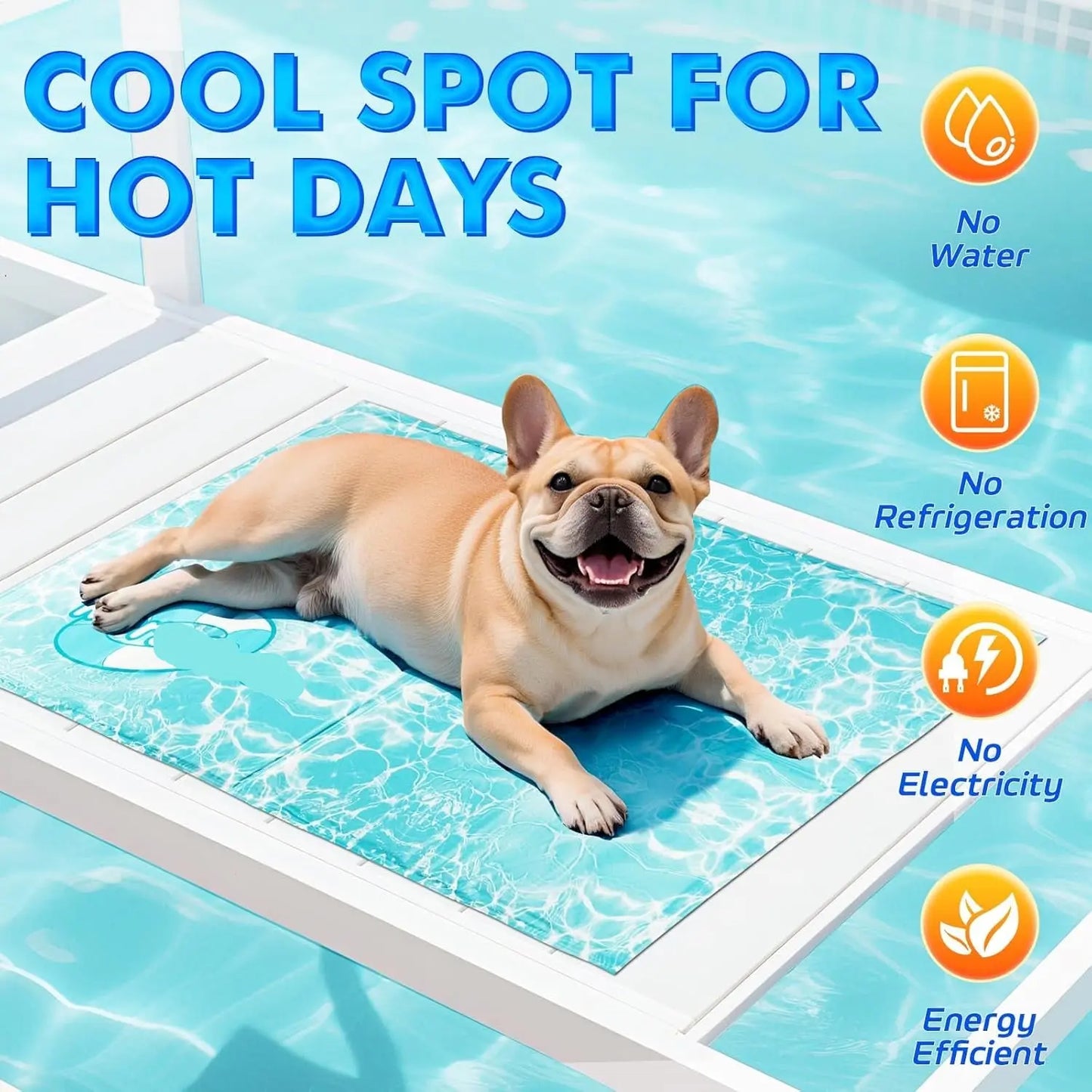 Self - Cooling Gel Pet Mat 65 × 50 cm – Non - Toxic, Scratch - Resistant (M) - mafooouk