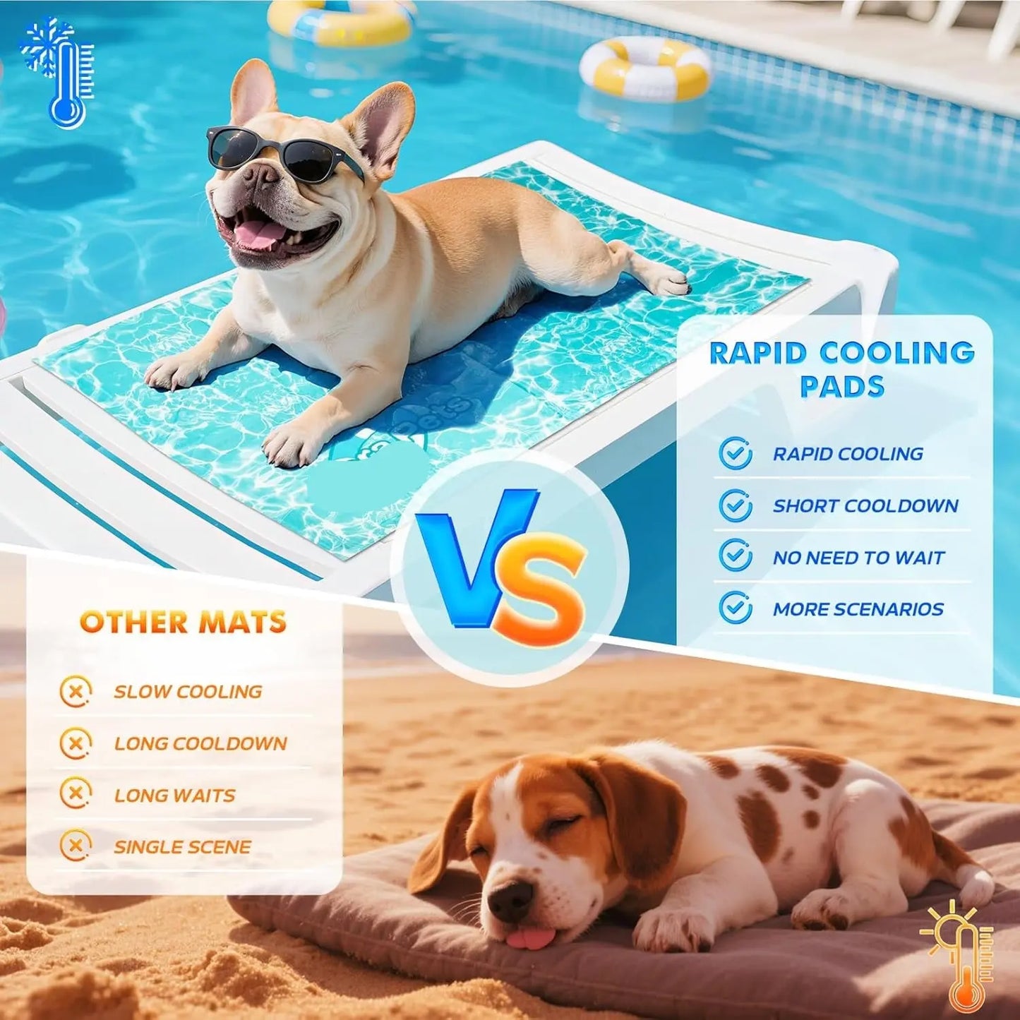 Self - Cooling Gel Pet Mat 65 × 50 cm – Non - Toxic, Scratch - Resistant (M) - mafooouk