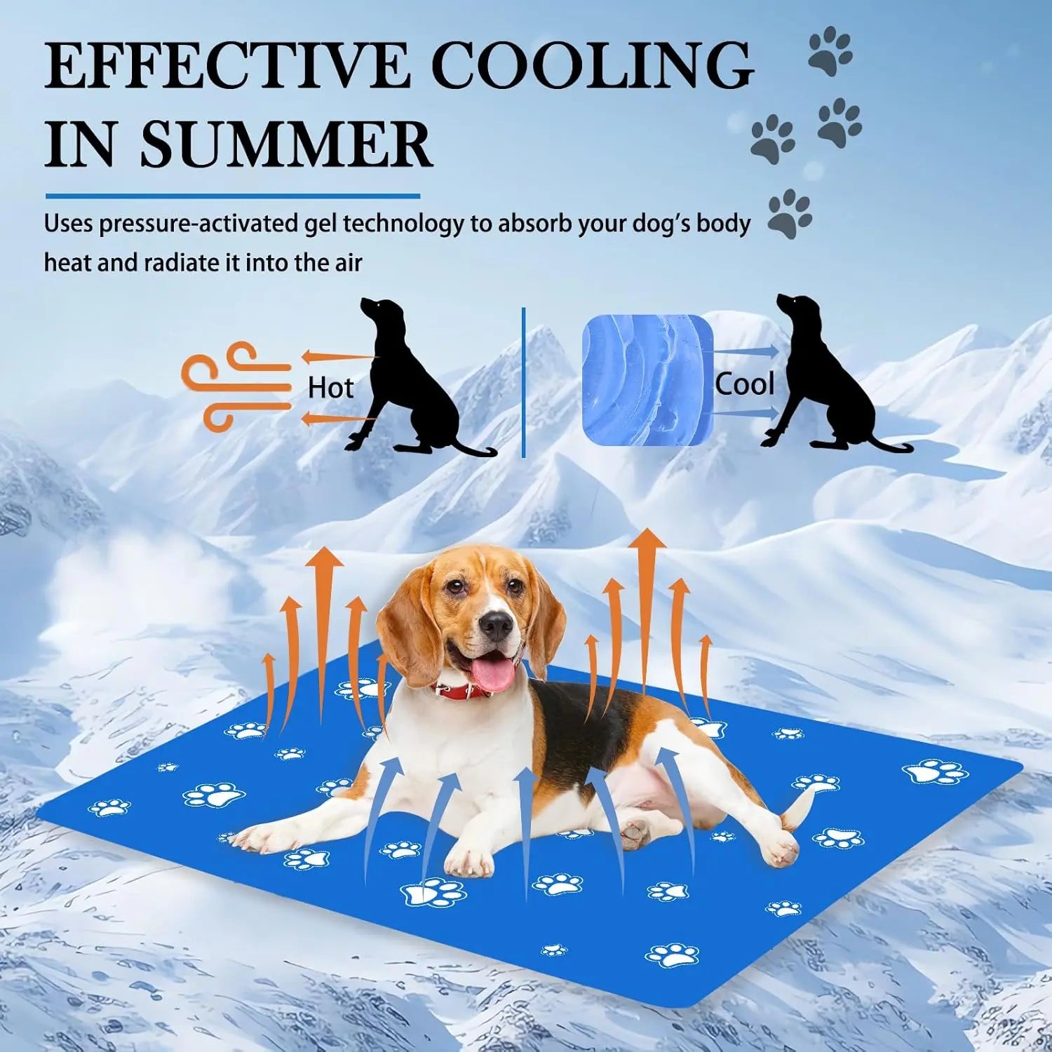 Self - Cooling Gel Pet Mat 90 × 50 cm – Foldable, Scratch - Resistant (L) - mafooouk