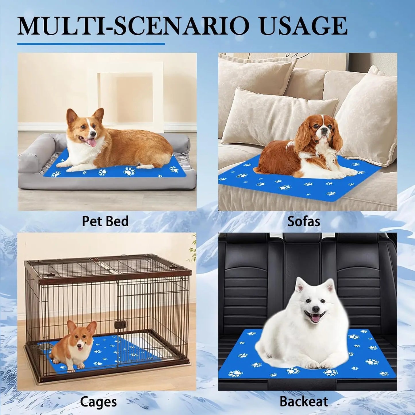 Self - Cooling Gel Pet Mat 90 × 50 cm – Foldable, Scratch - Resistant (L) - mafooouk