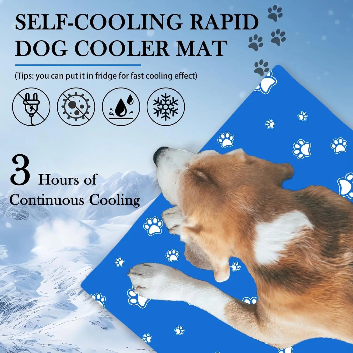 Self - Cooling Gel Pet Mat 90 × 50 cm – Foldable, Scratch - Resistant (L) - mafooouk