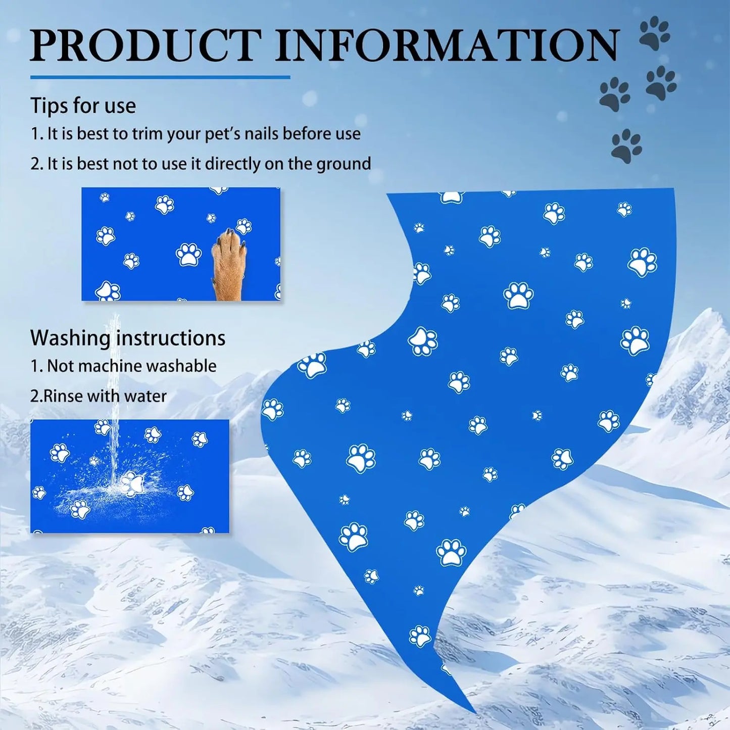 Self - Cooling Gel Pet Mat 90 × 50 cm – Foldable, Scratch - Resistant (L) - mafooouk