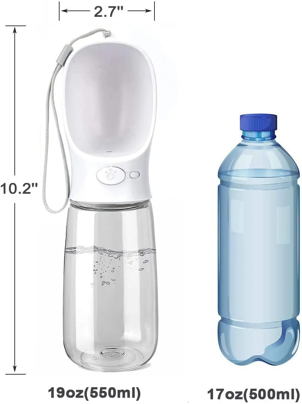 Travel Dog Water Bottle 550 ml – Leak - Proof, One - Hand Fold - Out Trough (Pink) - mafooouk