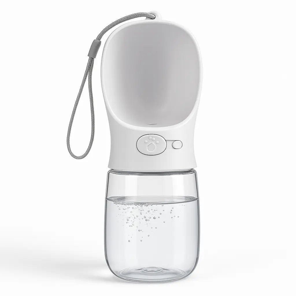 Travel Dog Water Bottle 550 ml – Leak - Proof, One - Hand Fold - Out Trough (Pink) - mafooouk