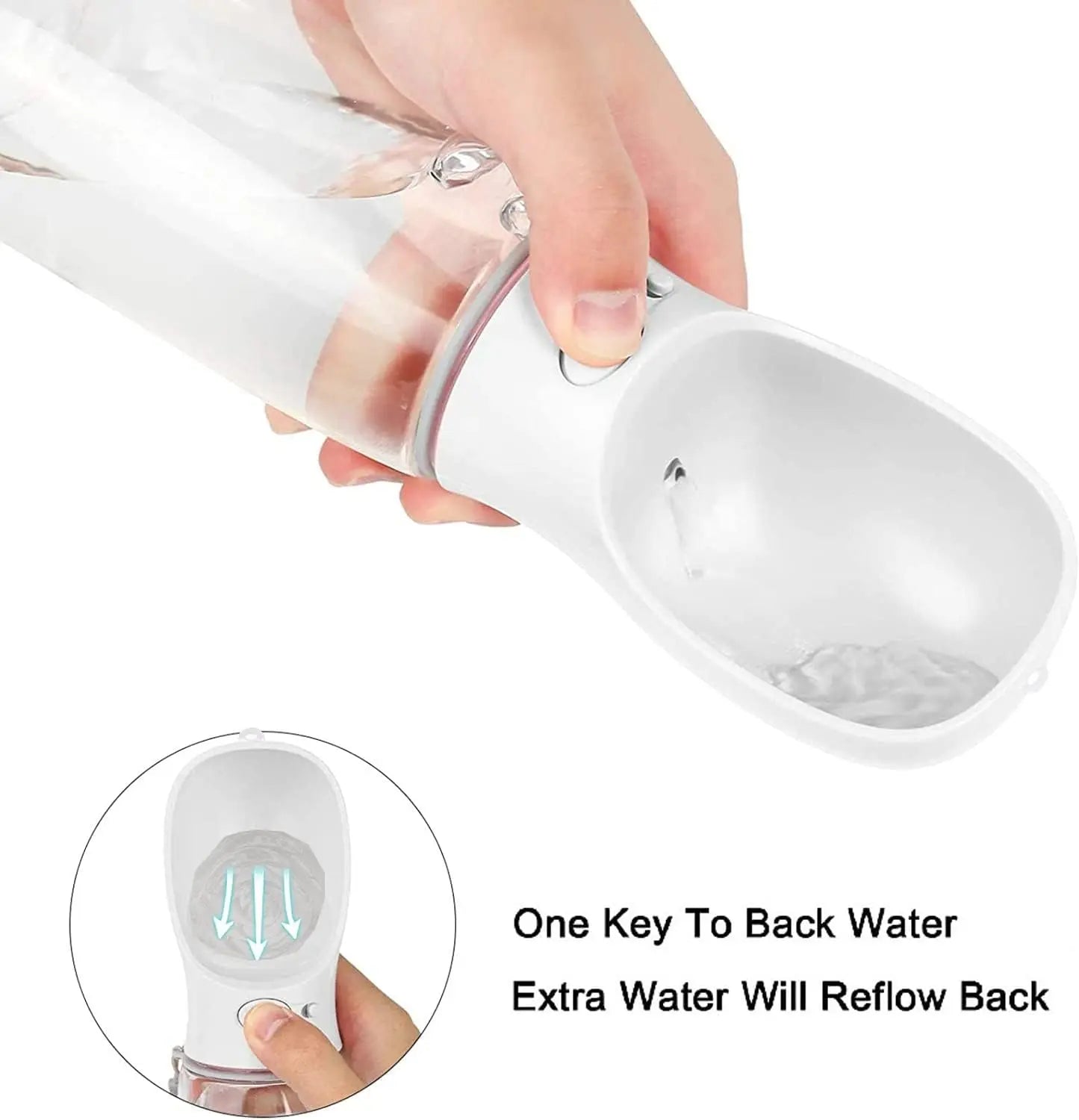 Travel Dog Water Bottle 550 ml – Leak - Proof, One - Hand Fold - Out Trough (Pink) - mafooouk