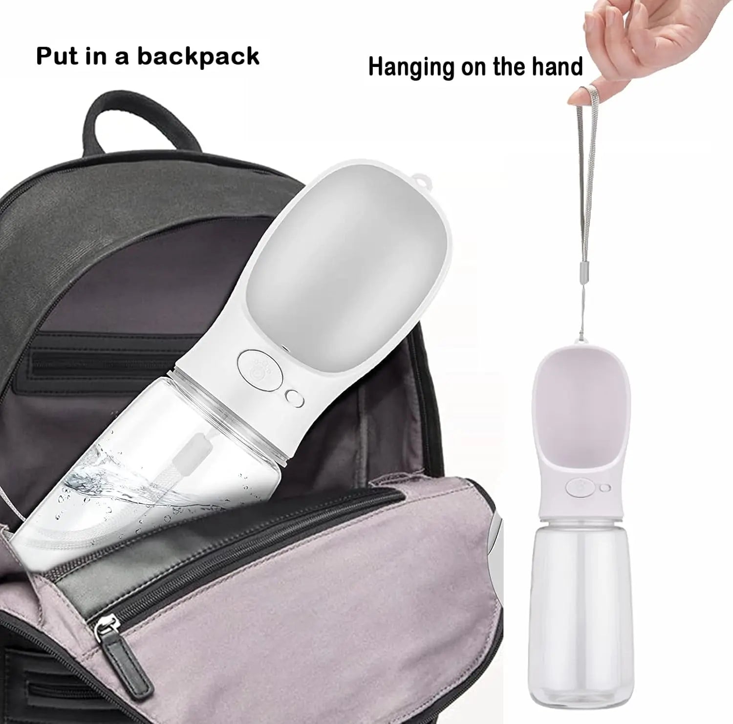 Travel Dog Water Bottle 550 ml – Leak - Proof, One - Hand Fold - Out Trough (Pink) - mafooouk