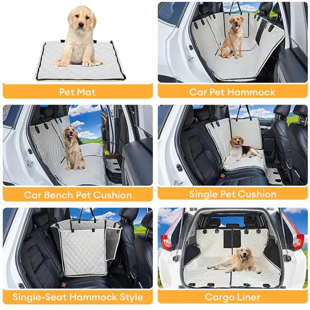 Waterproof 6 - in - 1 Dog Car Seat Cover & Hammock - mafooouk