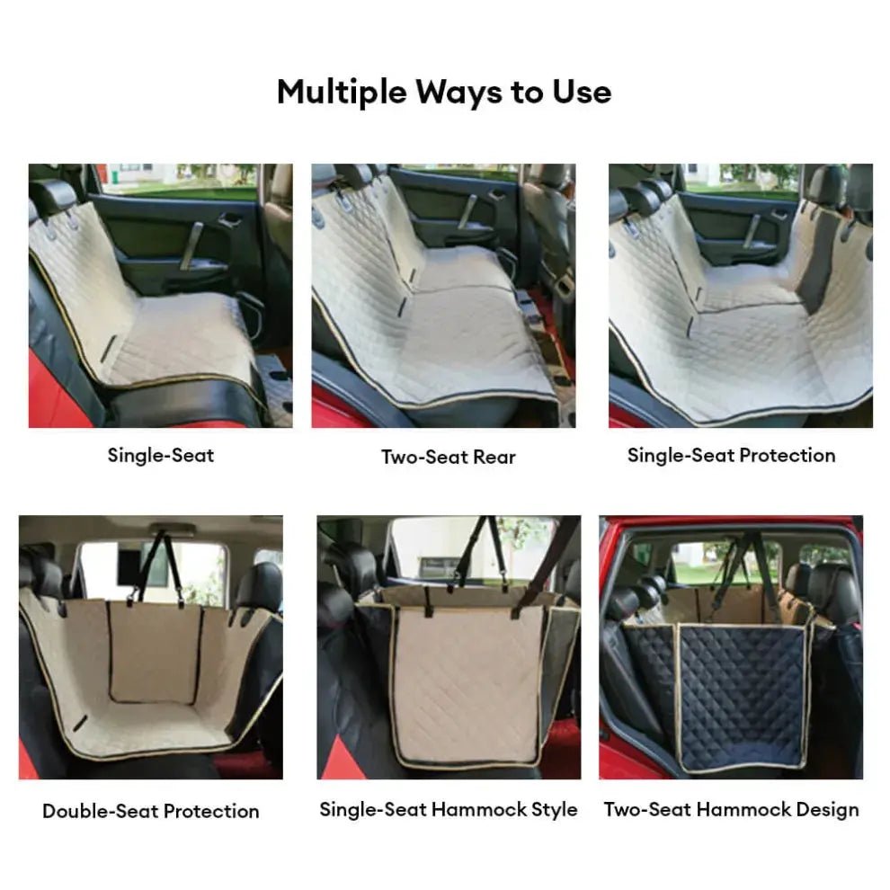 Waterproof 6 - in - 1 Dog Car Seat Cover & Hammock - mafooouk