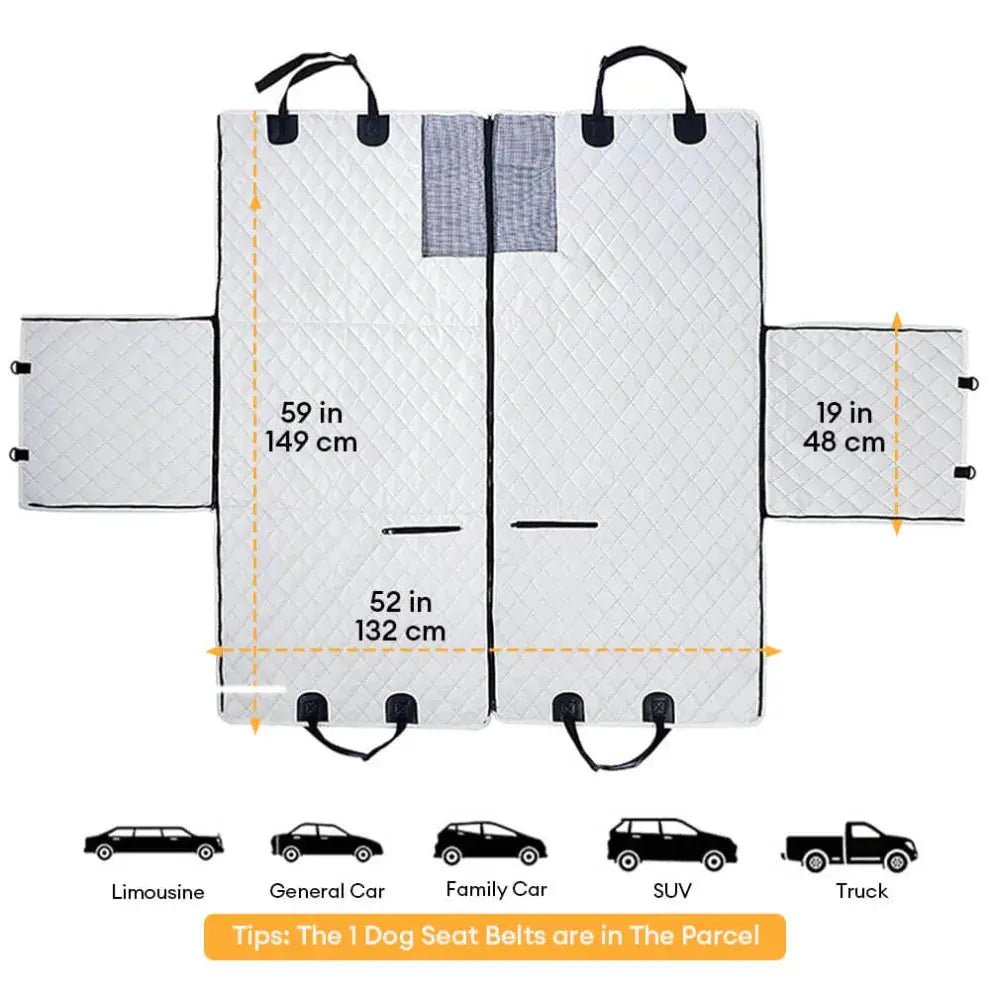 Waterproof 6 - in - 1 Dog Car Seat Cover & Hammock - mafooouk