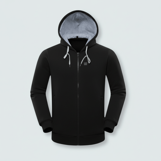 Heated Hoodie Zip Pro for Men – 5 Heat Zones, 3 Levels, 10h Battery