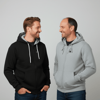 Heated Hoodie Zip Pro for Men – 5 Heat Zones, 3 Levels, 10h Battery