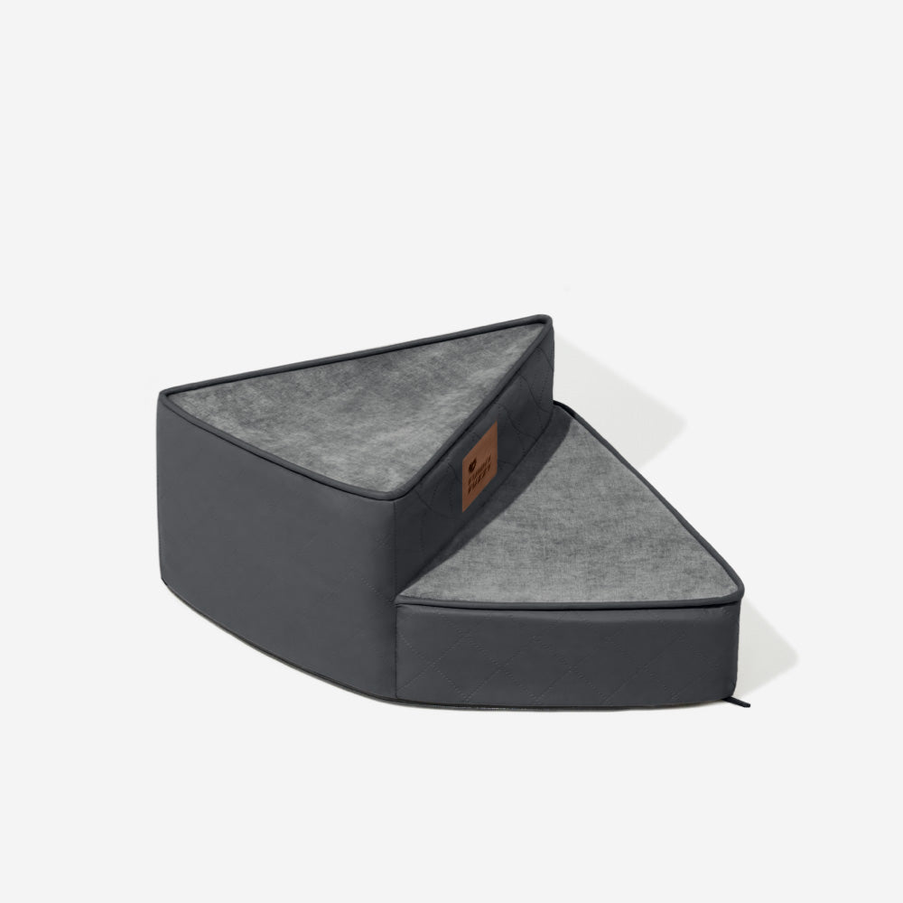 Dog Stairs for Bed & Sofa – Luxe Faux Leather Spiral Pet Steps, Water-Repellent & Washable (StepEase)