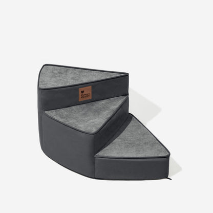 Dog Stairs for Bed & Sofa – Luxe Faux Leather Spiral Pet Steps, Water-Repellent & Washable (StepEase)