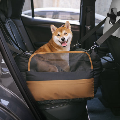 Dog Car Seat – Waterproof Breathable Booster Seat for Small & Medium Dogs, Washable Travel Bed (Pup Rover)