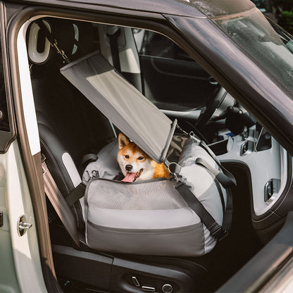Dog Car Seat – Waterproof Breathable Booster Seat for Small & Medium Dogs, Washable Travel Bed (Pup Rover)