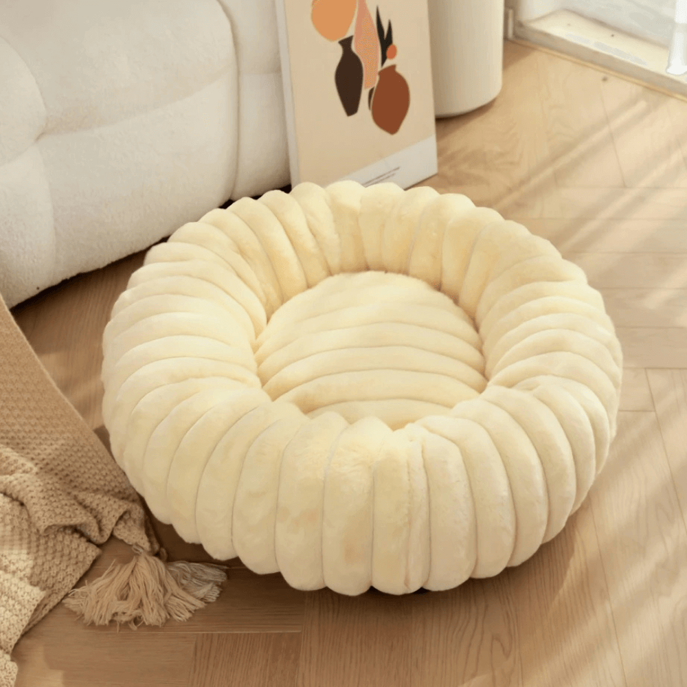 Donut Dog Bed – Calming Plush Round Washable Pet Sofa with Orthopedic Joint Support