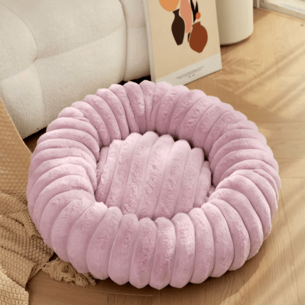 Donut Dog Bed – Calming Plush Round Washable Pet Sofa with Orthopedic Joint Support