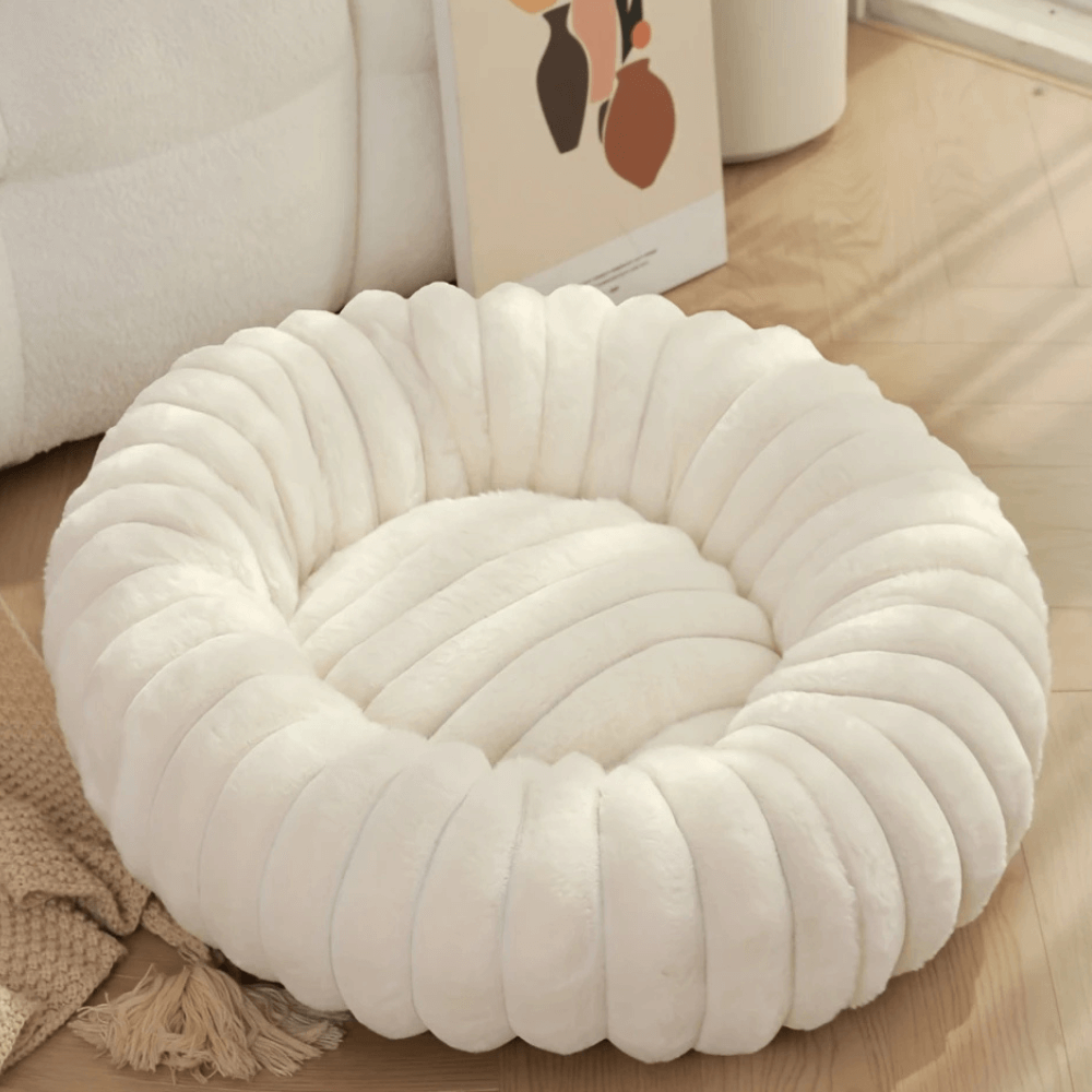 Donut Dog Bed – Calming Plush Round Washable Pet Sofa with Orthopedic Joint Support