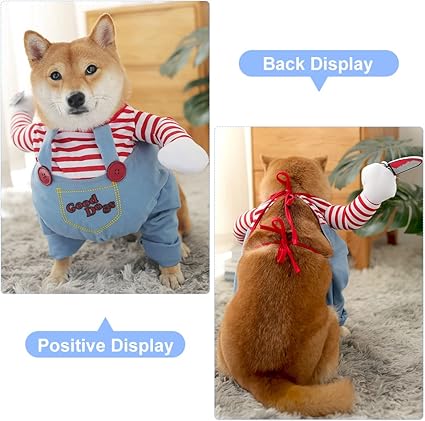 Dog Halloween Costume – Funny Pet Cosplay Outfit with Wig – Party & Holiday Dress Up for Dogs