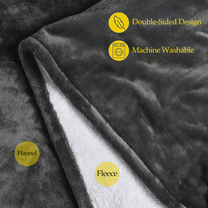 Electric Heated Throw Blanket 130×160 cm – 6 Heat Levels, Auto Shut-Off Timer, Machine-Washable Flannel/Fleece – 120W, 230V (UK)