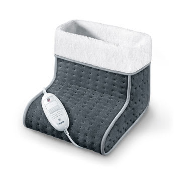 Beurer FW20 Electric Foot Warmer – Grey | 3 Heat Settings, Rapid Heat-Up, Teddy Fleece Lining