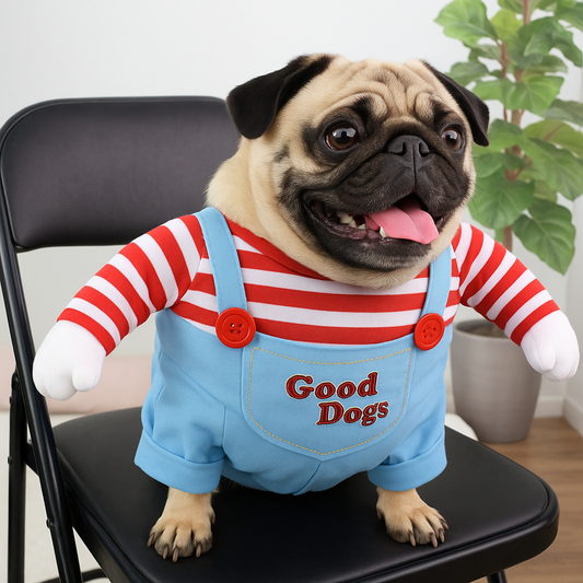 Dog Halloween Costume – Funny Pet Cosplay Outfit with Wig – Party & Holiday Dress Up for Dogs