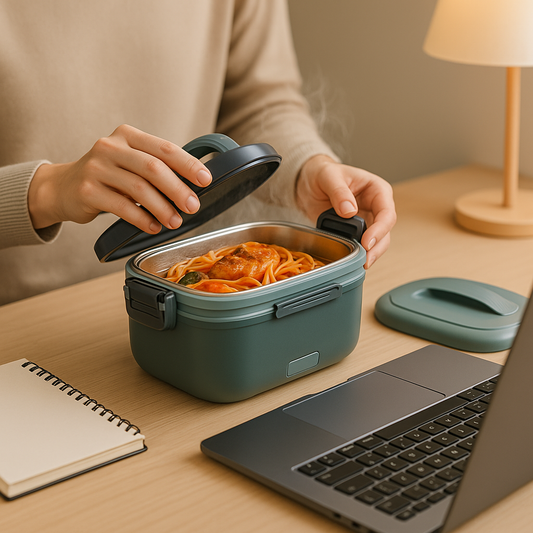 Heated Lunch Box 1.8L – 100W Electric Lunch Box 12V/24V Car & 220–240V UK Plug – 304 Stainless Steel BPA-Free