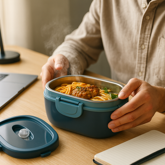 Heated Lunch Box 1.5L – 80W Electric Lunch Box 12V/24V Car & 220–240V UK Plug – 304 Stainless Steel BPA-Free