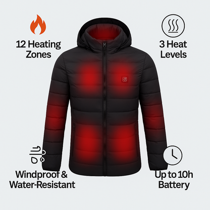 Heated Jacket Pro for Men – 12 Zones, 3 Heat Levels, 10h Battery