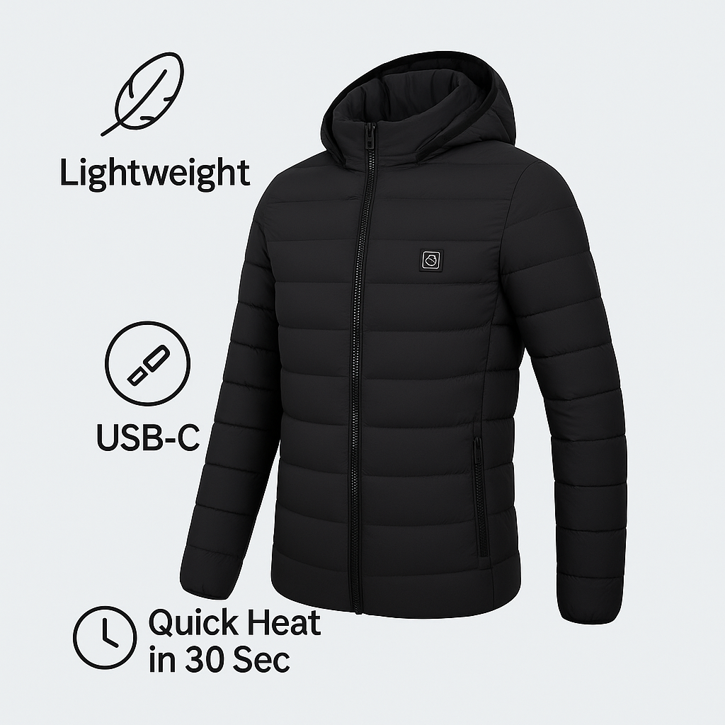 Heated Jacket Pro for Men – 12 Zones, 3 Heat Levels, 10h Battery