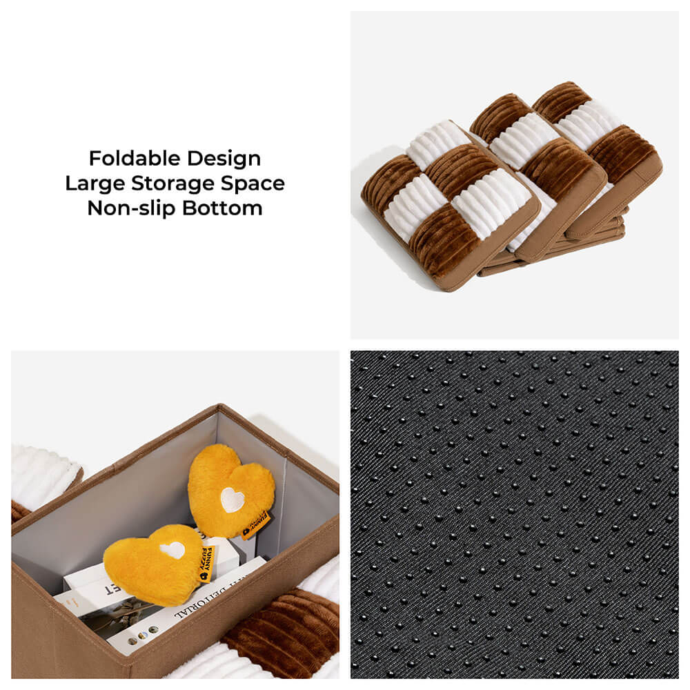 Dog Stairs for Bed & Sofa – Handcrafted Foldable Plaid Pet Steps with Storage, Non-Slip Design