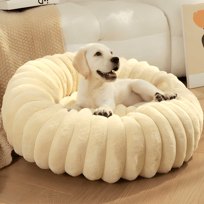Donut Dog Bed – Calming Plush Round Washable Pet Sofa with Orthopedic Joint Support