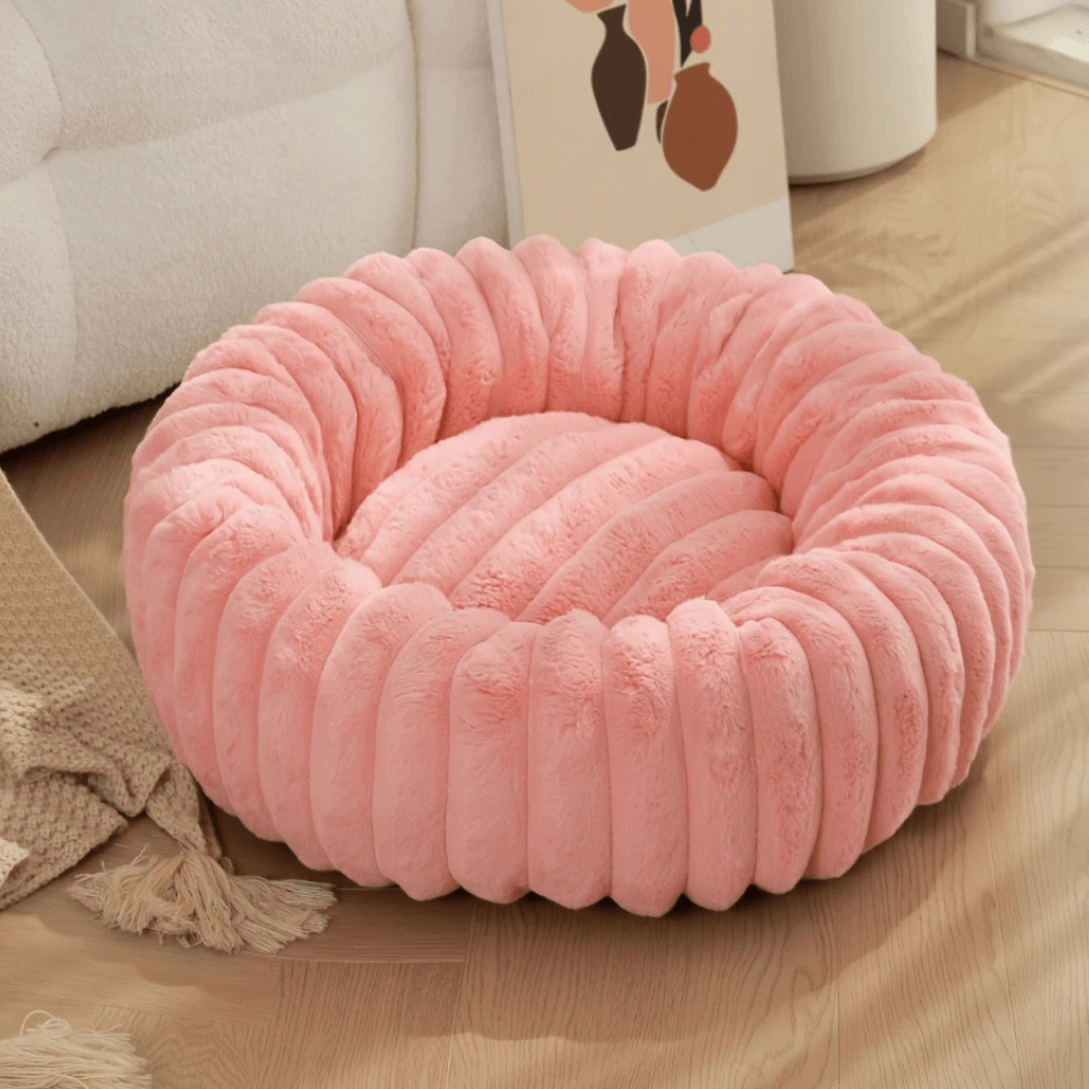 Donut Dog Bed – Calming Plush Round Washable Pet Sofa with Orthopedic Joint Support