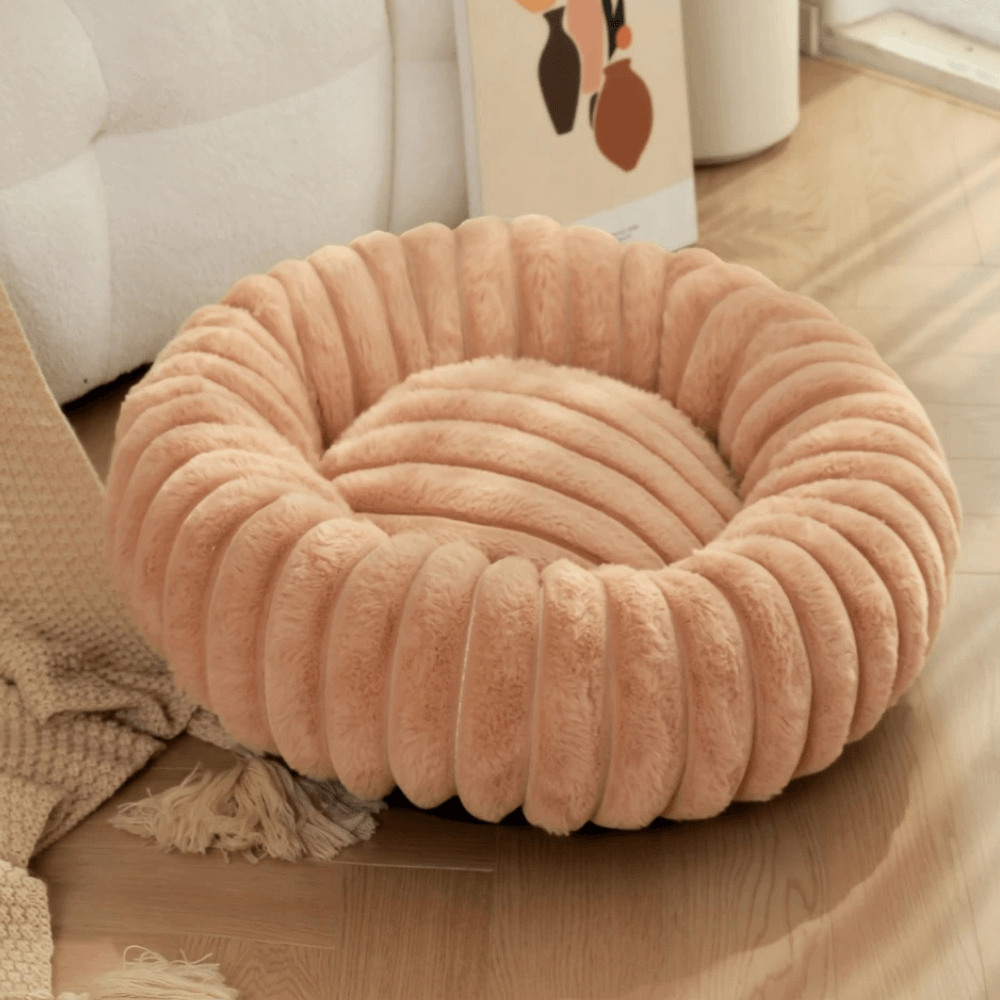 Donut Dog Bed – Calming Plush Round Washable Pet Sofa with Orthopedic Joint Support