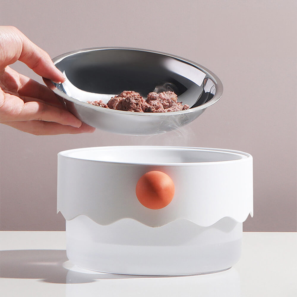 Removable Double-Layer Dog Bowl – Stainless, Non-Slip