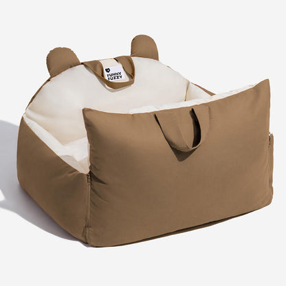 Bear Ears Dog Car Seat Bed – Safe, Cozy, Washable Pet Travel Seat for Small & Medium Dogs