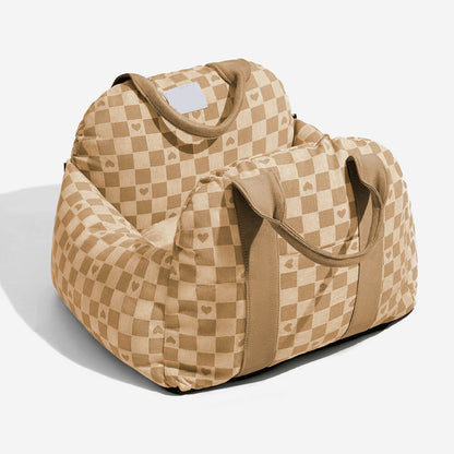 Dog Car Seat Bed – First Class Booster with Safety Belt, Washable Cushion & Travel Carrier