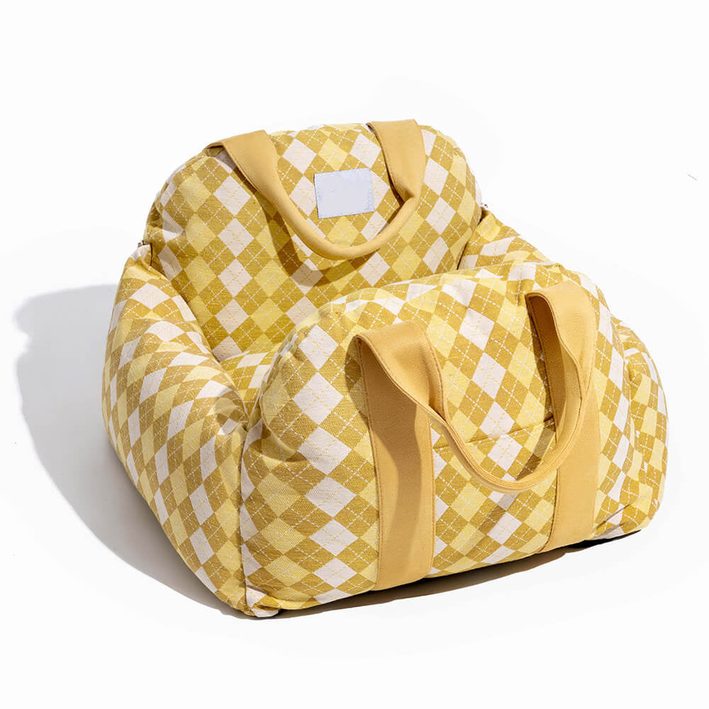 Dog Car Seat Bed – First Class Booster with Safety Belt, Washable Cushion & Travel Carrier