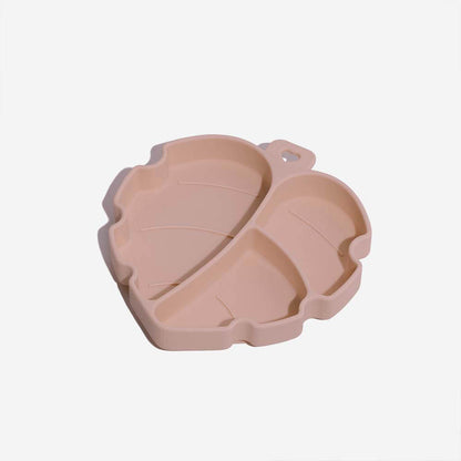 Leaf Suction Pet Bowl – Non-Slip Silicone, 3 Compartments