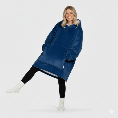 Wearable Blanket Hoodie – Lapis Blue | Small & Medium, Cosy Fleece, Oversized Comfort, Machine Washable