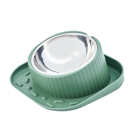 15° Tilted Dog Bowl – Spill-Proof, Non-Slip, Stainless Insert