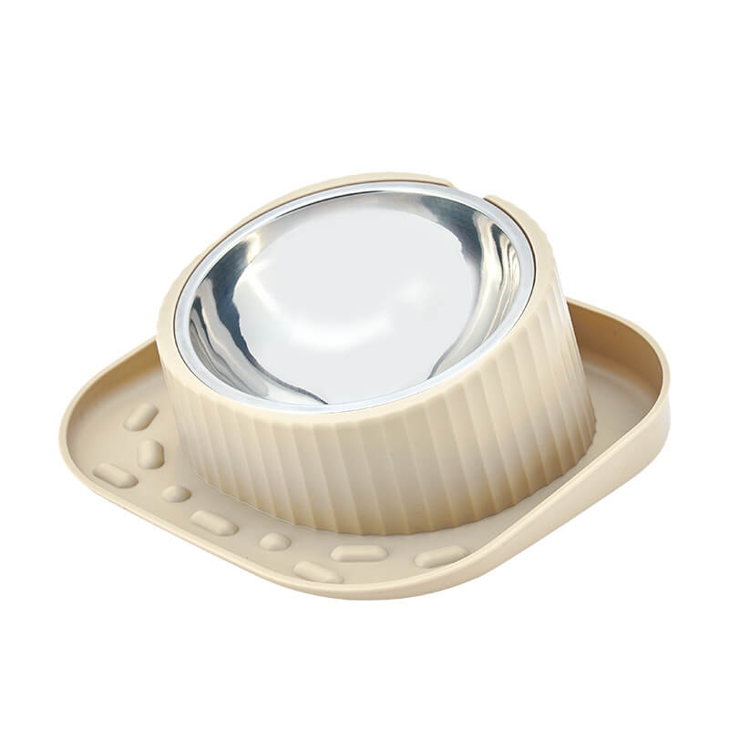 15° Tilted Dog Bowl – Spill-Proof, Non-Slip, Stainless Insert